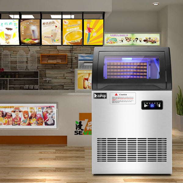 ZOKOP Stainless Steel Ice Maker Cube Machine, High-Capacity, Freestanding/Built-in
