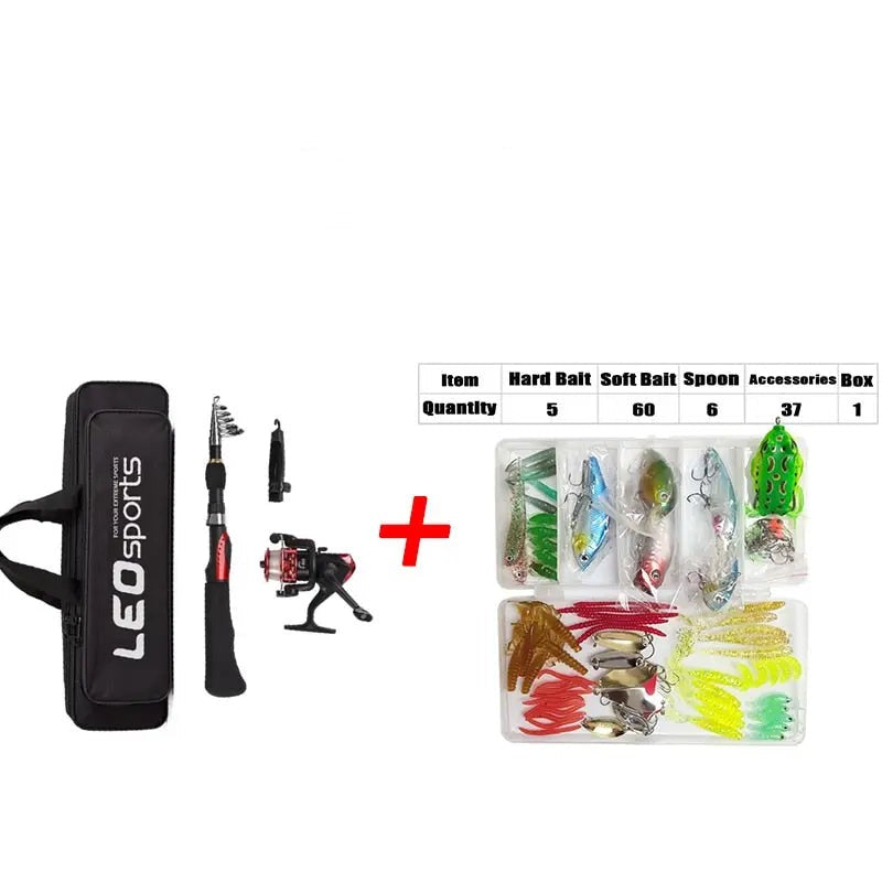 Telescopic Fishing Rod Combo Set with Spinning Reel and Lures