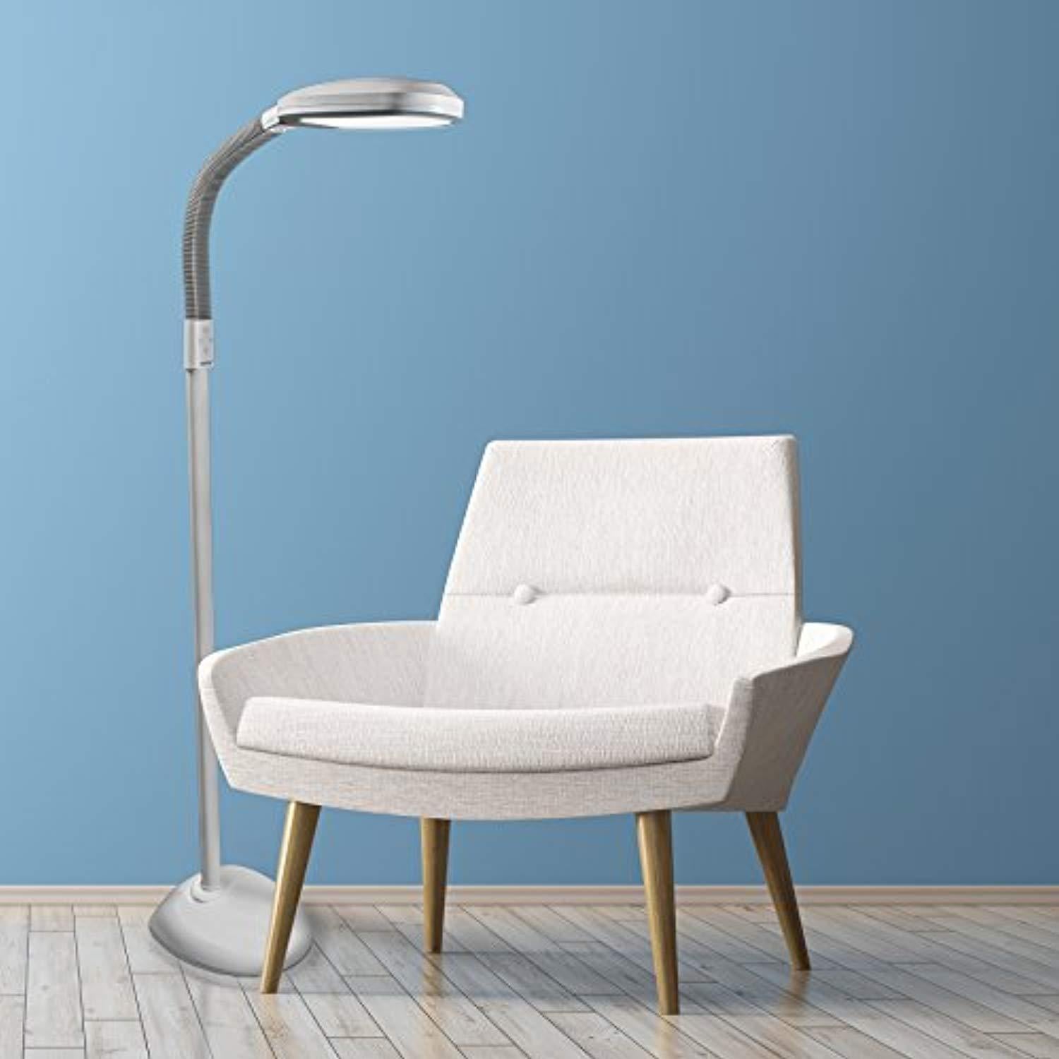 Verilux SmartLight LED Floor Lamp - Full Spectrum, Adjustable Gooseneck for Enhanced Vision