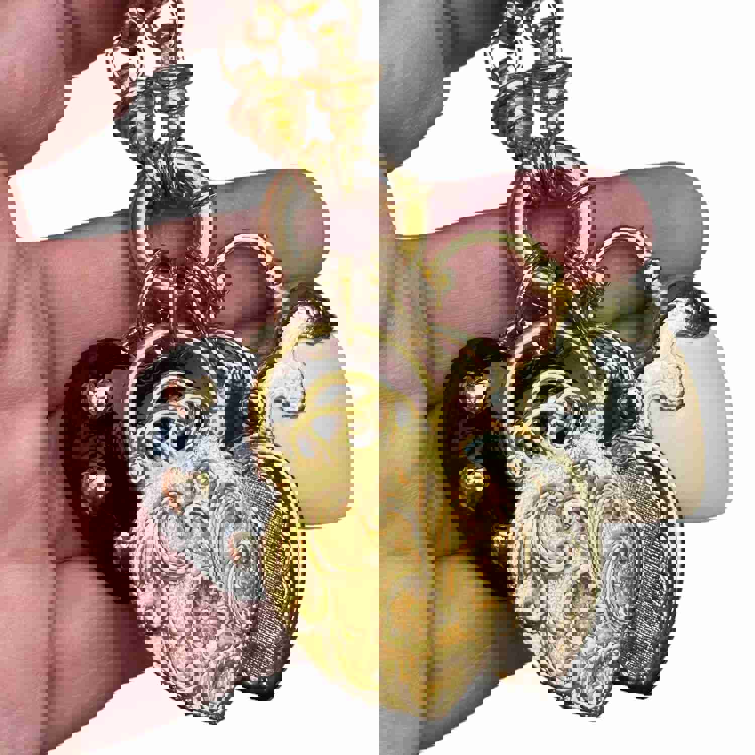 Stunning Vintage Joan Rivers Gold Tone Necklace with Enamel Charms
