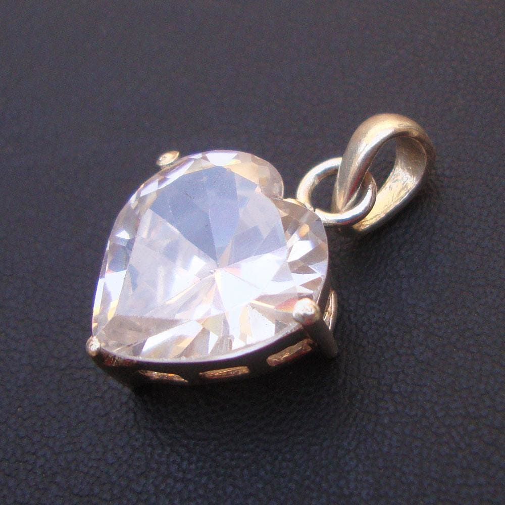 Stunning Heart Cubic Zirconia Pendant in Sterling Silver
