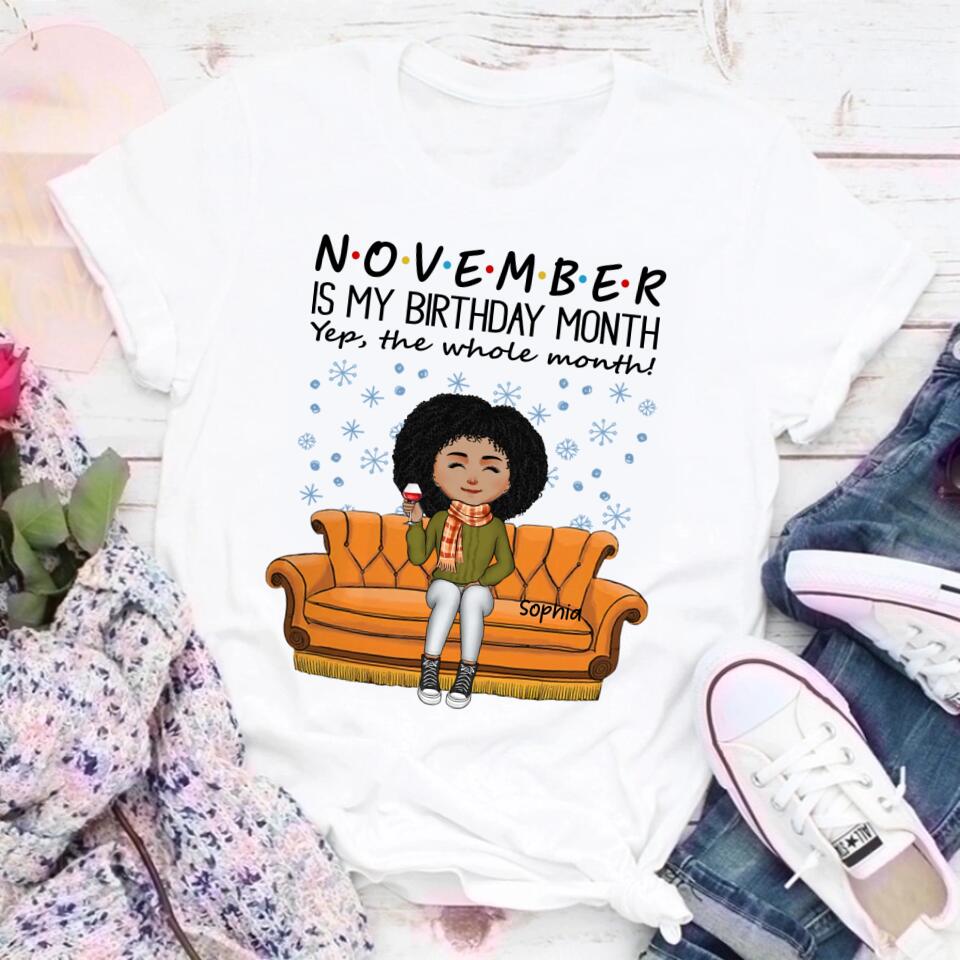 November Birthday Queen Shirt, Custom Designed for November Born