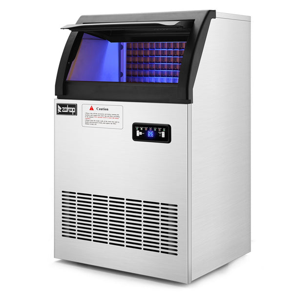 ZOKOP Stainless Steel Ice Maker Cube Machine, High-Capacity, Freestanding/Built-in