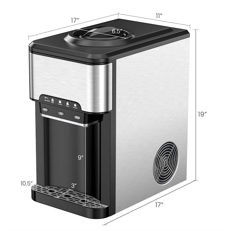 3-in-1 Countertop Water Cooler Dispenser with Ice Maker