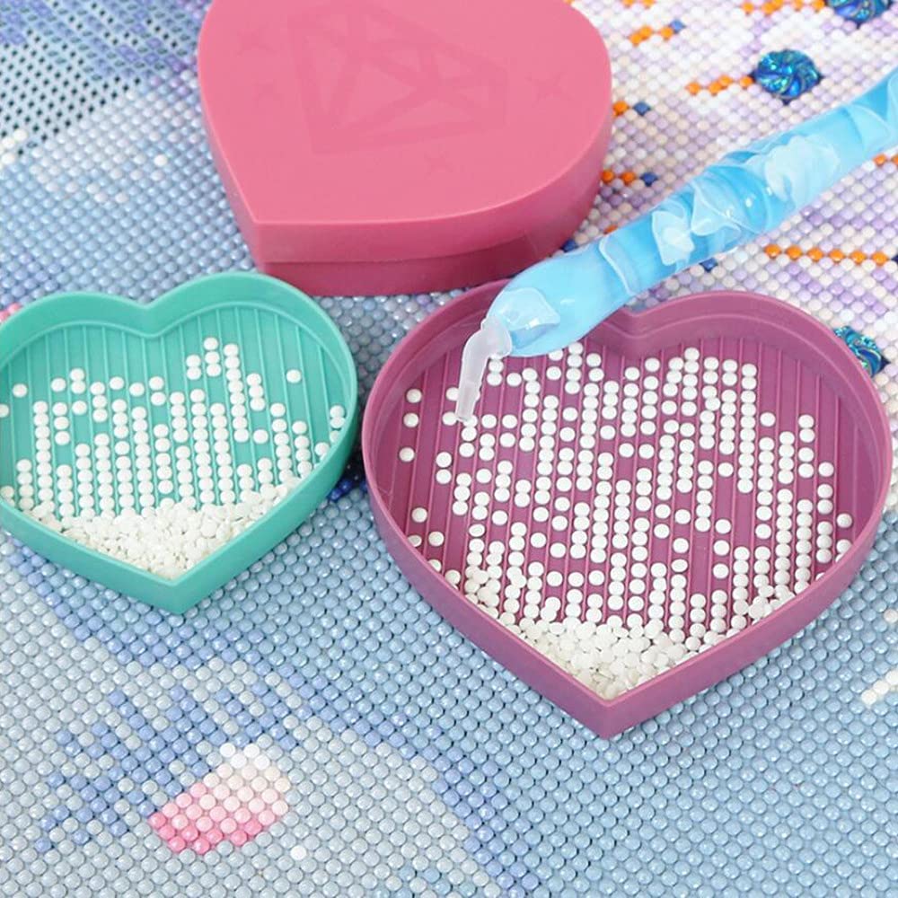 Premium Heart-Shaped Diamond Painting Tray Box with Large Capacity