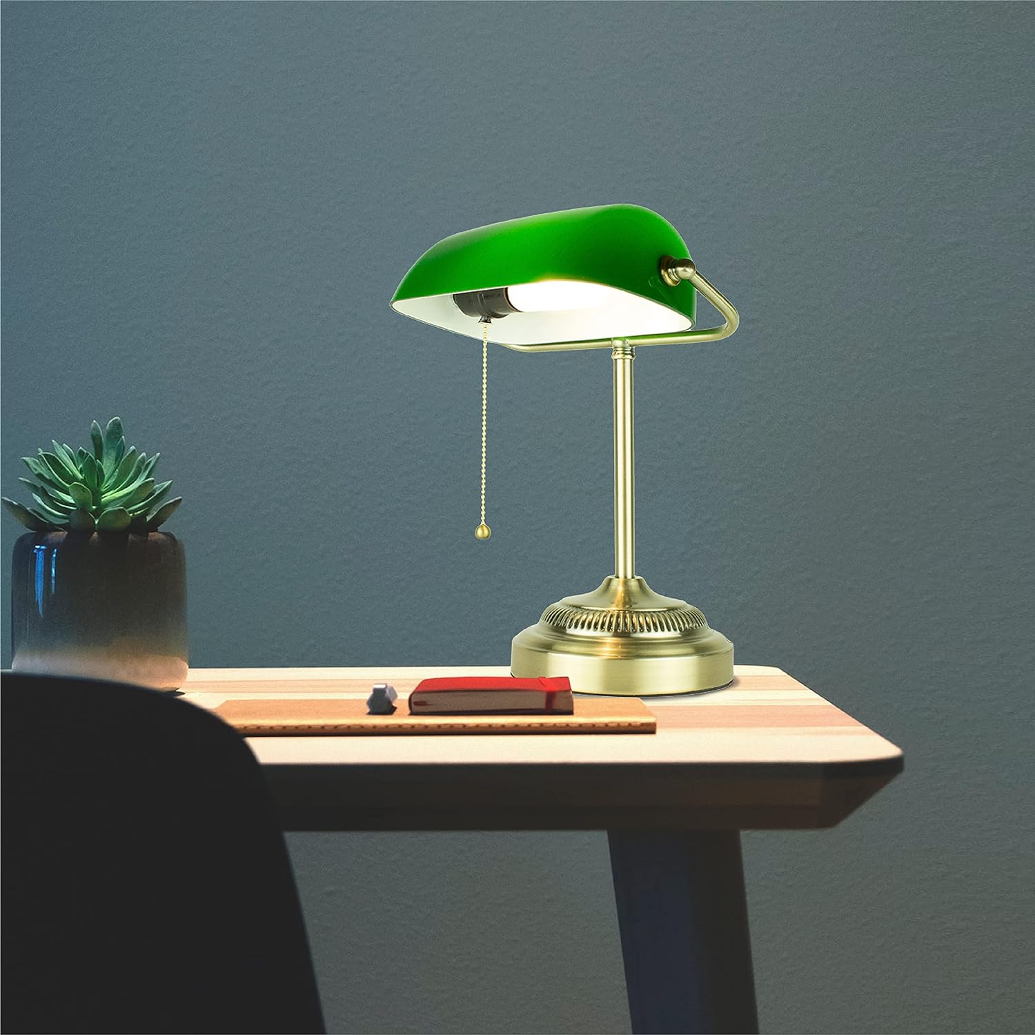 Newhouse Lighting Morgan Antique Green Adjustable LED Desk Lamp