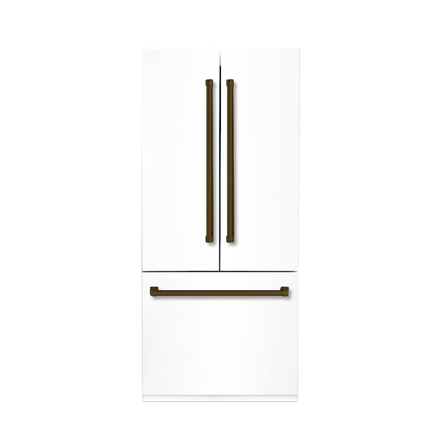 Hallman 36" Built-In French Door Refrigerator with Auto Ice Maker, Bold Bronze Trim