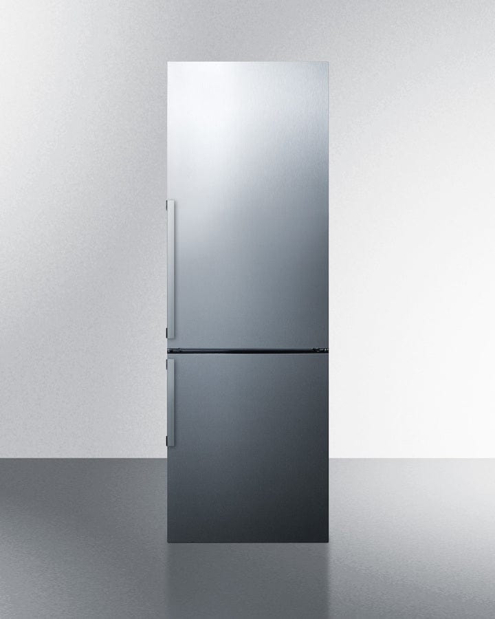Summit 24" Bottom Freezer Refrigerator with Ice Maker - Stainless Steel