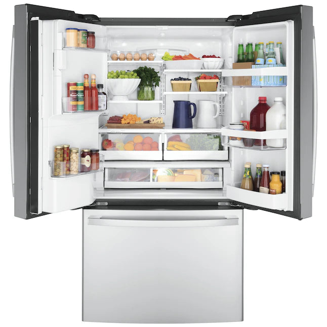GE 22.2-cu ft Counter-depth French Door Refrigerator with Ice Maker