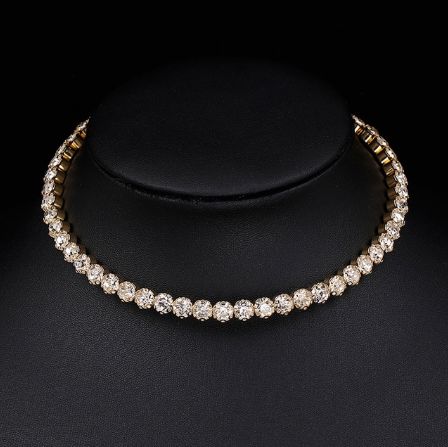 Glamorous Crystal Tennis Necklace, Perfect for Any Occasion