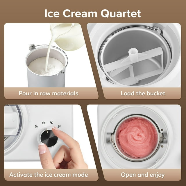 KISSAIR Compact Ice Cream Maker - DIY Gelato, Frozen Yogurt, and Sorbet