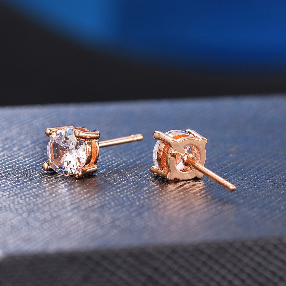 Glamorous Round CZ Stud Earrings for Women, Trendy 2023 Fashion Jewelry