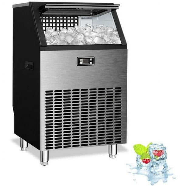 Auseo High-Capacity Commercial Ice Maker, 265 lbs/Day with 48 lb Storage
