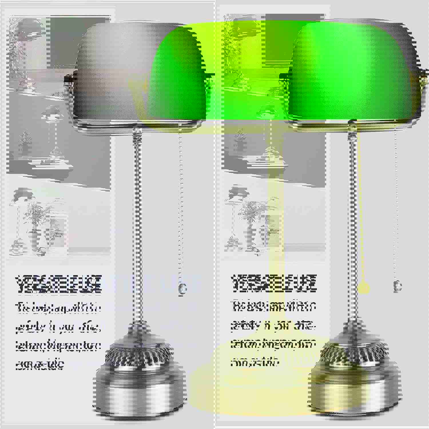 Newhouse Lighting Morgan Antique Green Adjustable LED Desk Lamp