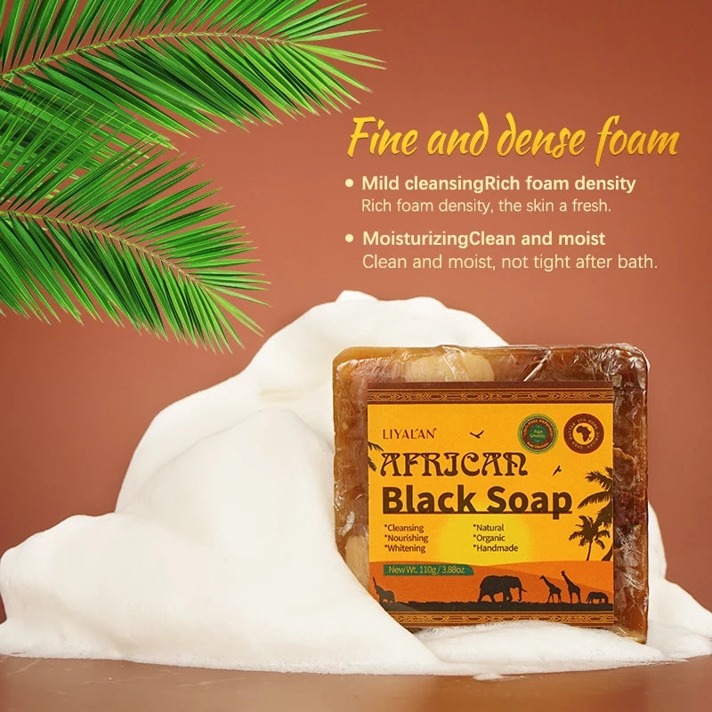 Rejuvenating Black Soap with Organic Shea Butter for Acne and Moisture