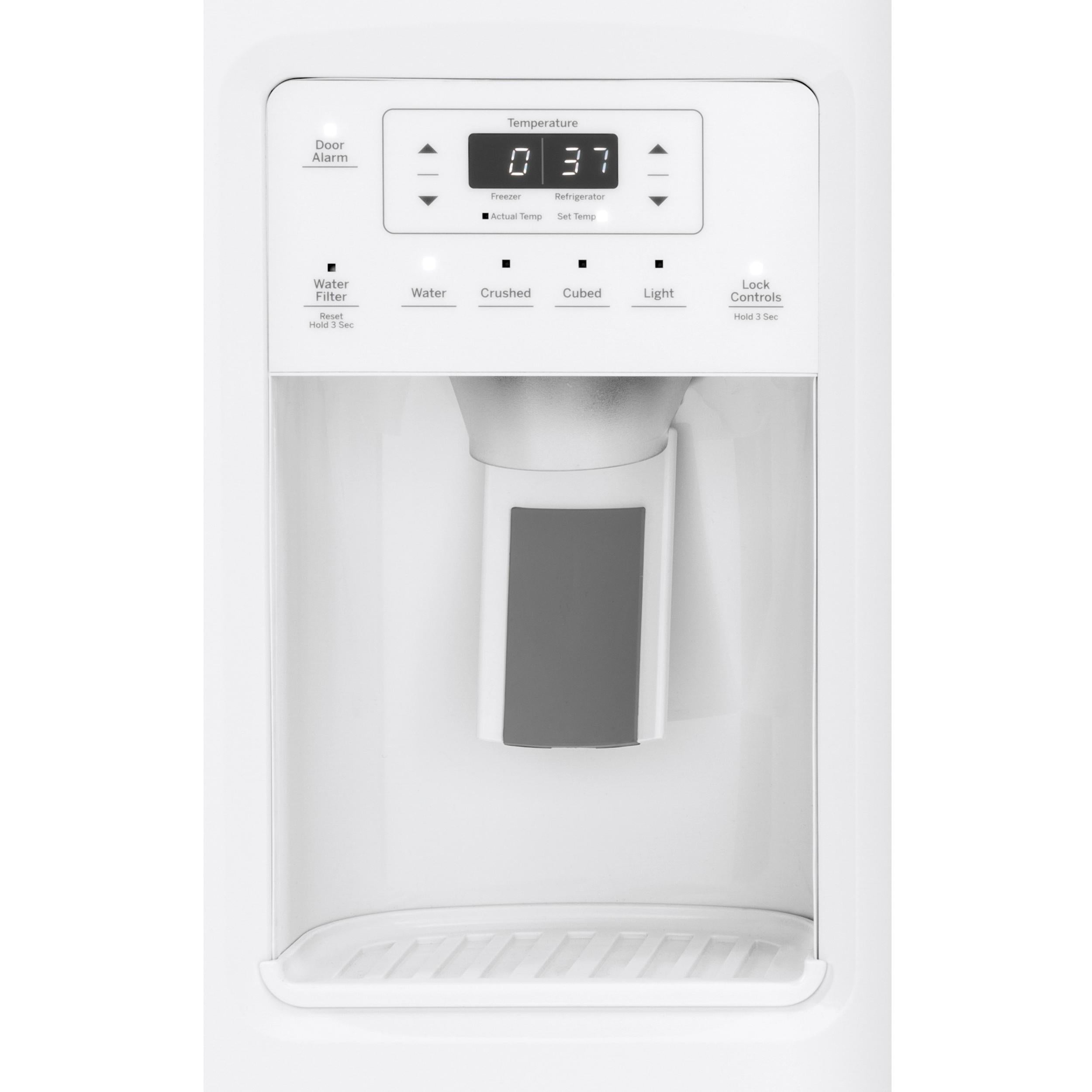 GE 36-inch Side-by-Side Refrigerator with Water/Ice Dispenser, 25.1 cu.ft.