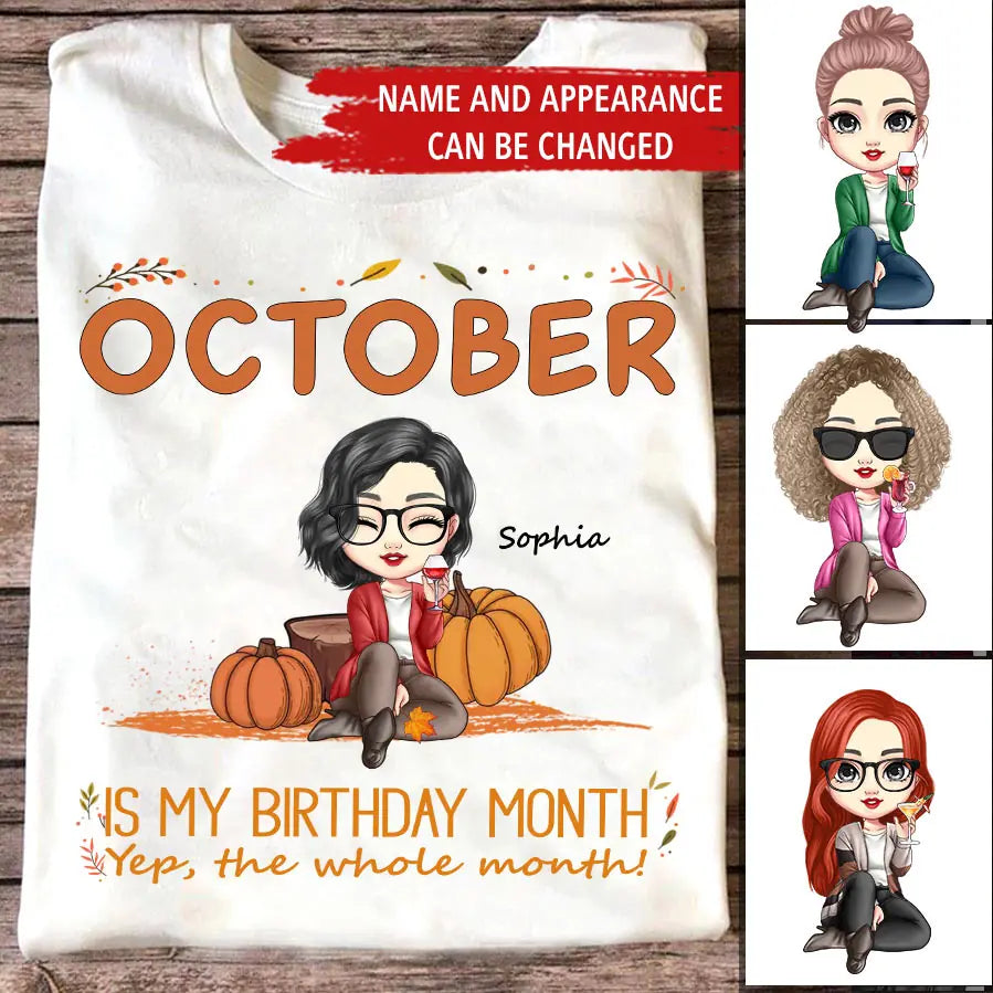 October Birthday Celebration Shirt for Women