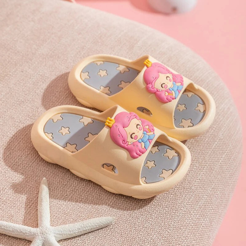 Cute Cartoon Non-Slip Kids Slippers for Summer Comfort