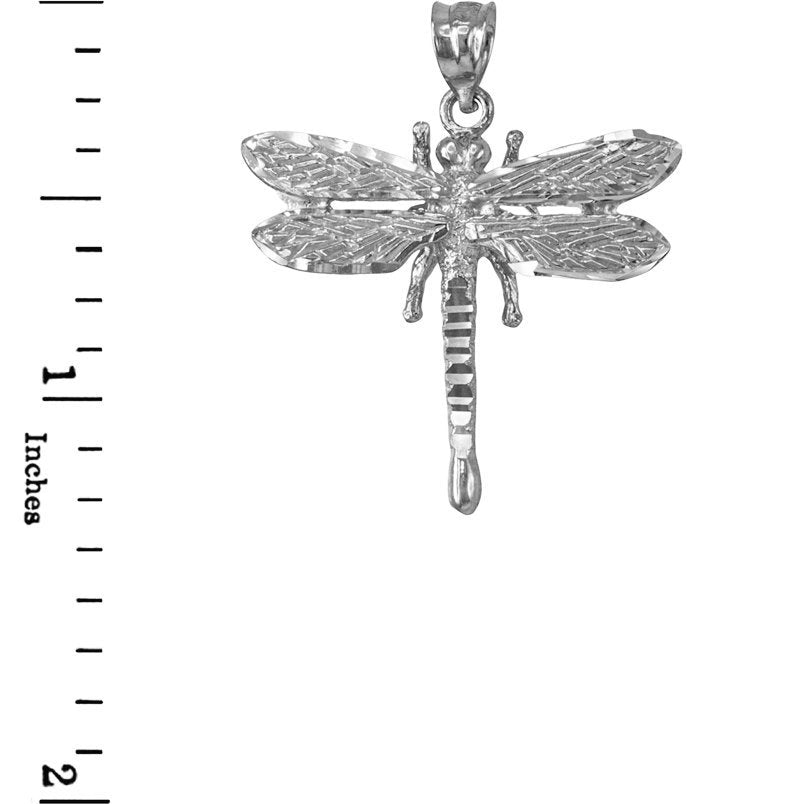 Gleaming Sterling Silver Dragonfly Pendant Necklace