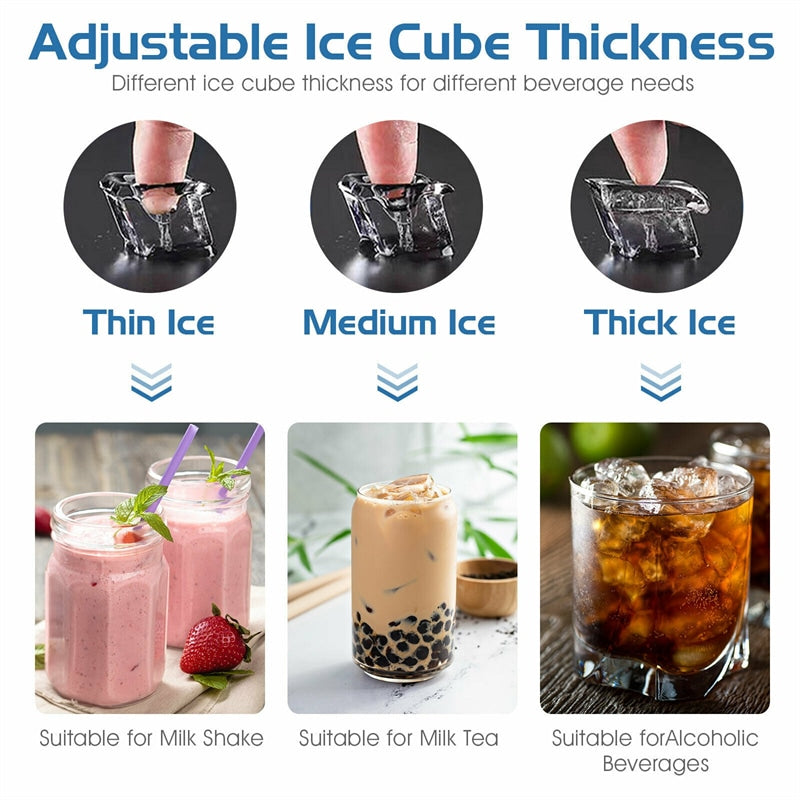 High-Capacity Split Commercial Ice Maker Machine with 198lbs Storage