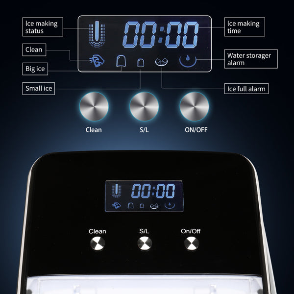 Portable Ice Maker Machine with Transparent Cover