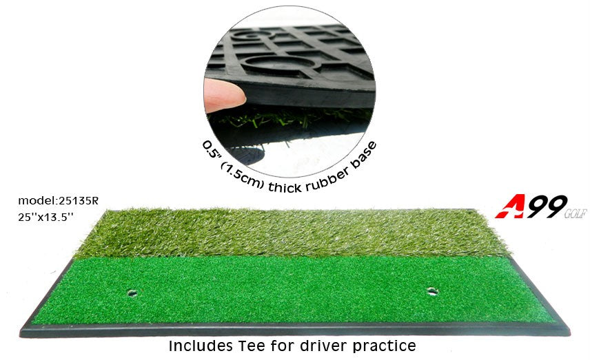 Upgraded 25135-R A99 Golf 2 Level Turf Hitting Mat with Heavy Duty Rubber Base