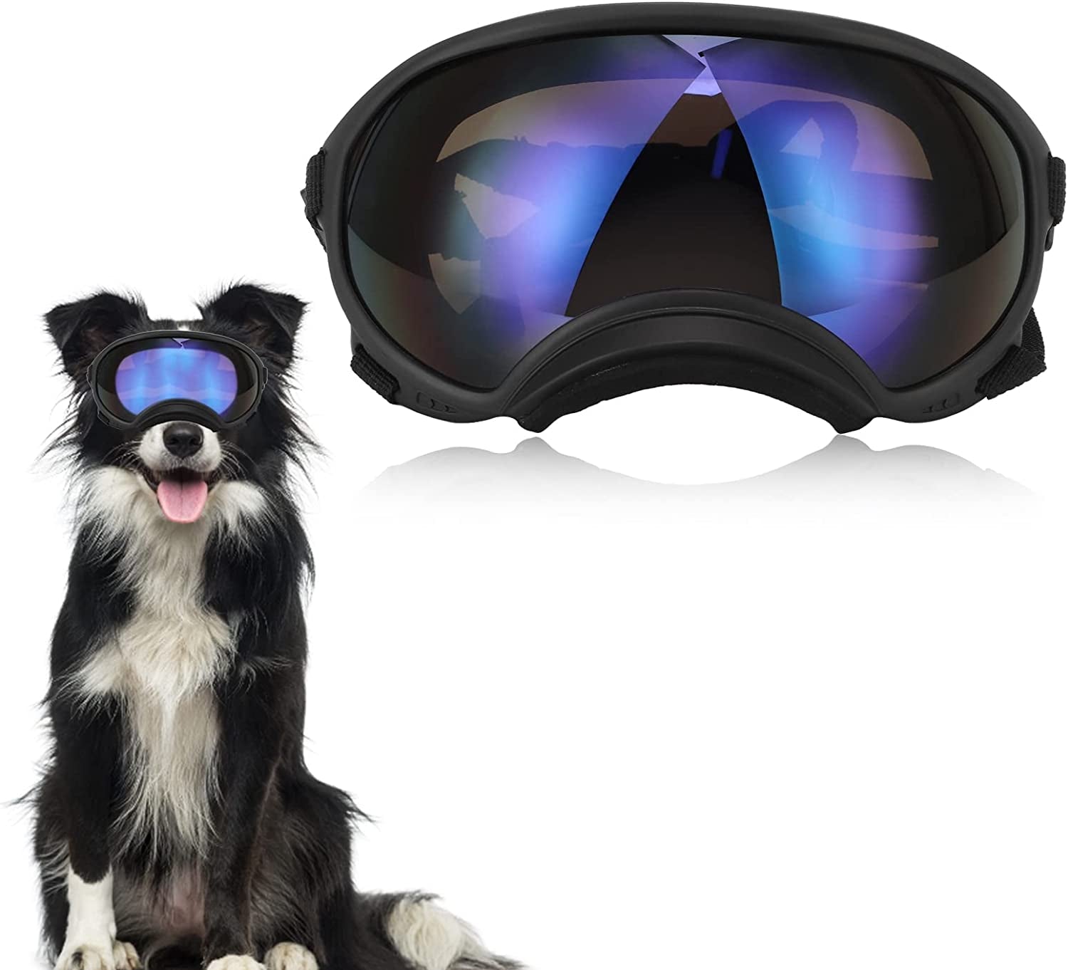 Premium UV-Blocking Dog Sunglasses with Adjustable Strap for Outdoor Protection
