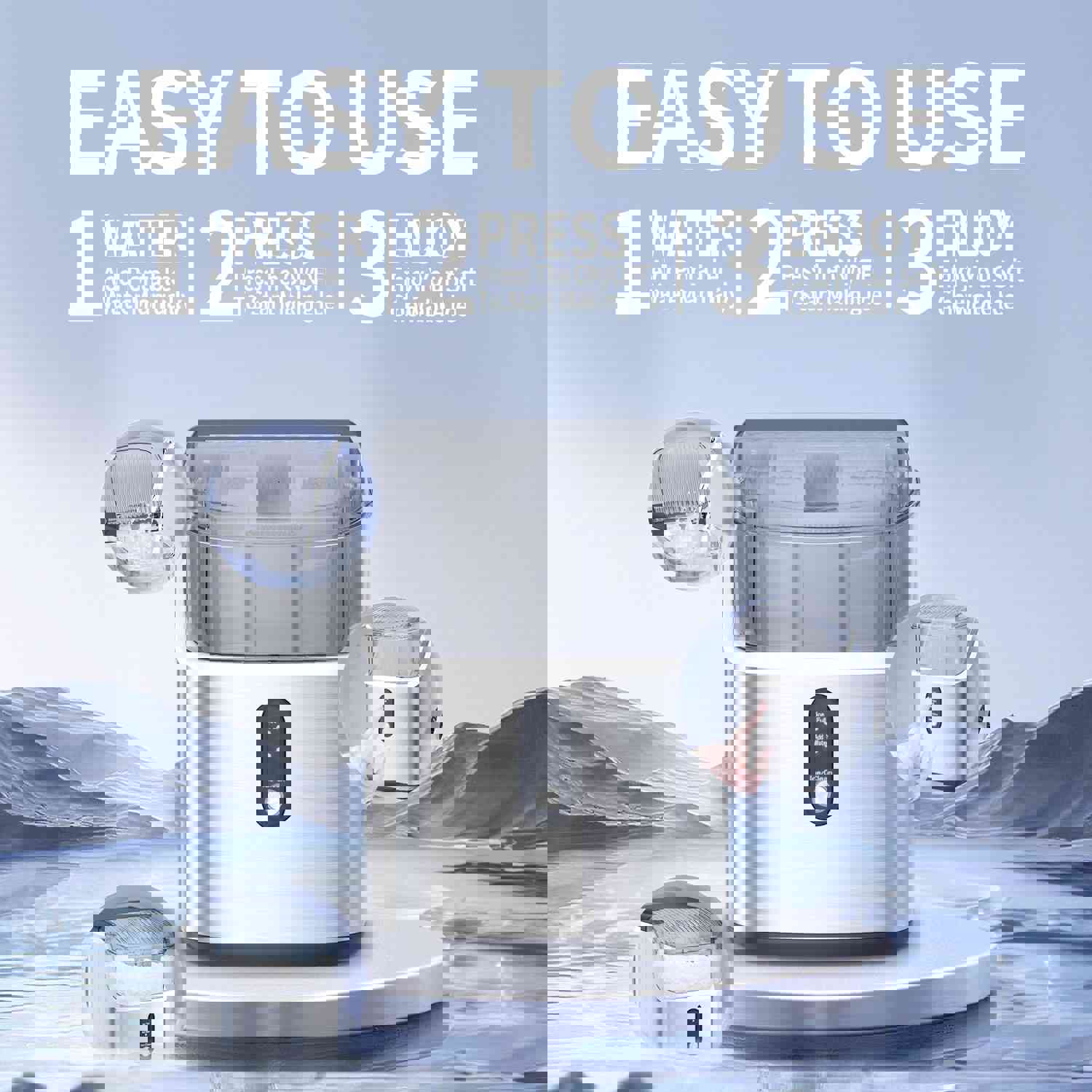 Auseo Nugget Ice Maker - Portable, Self-Cleaning, 33lbs/24H for Home & Office