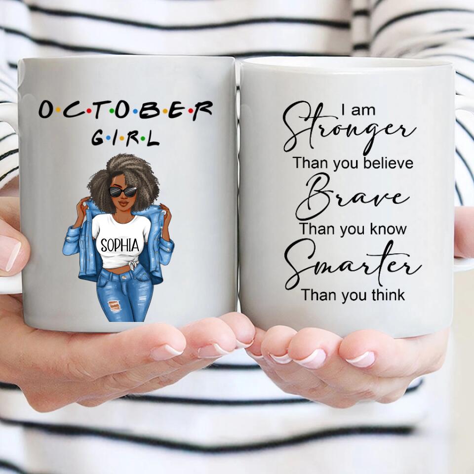 Personalized October Birthday Mug for Women