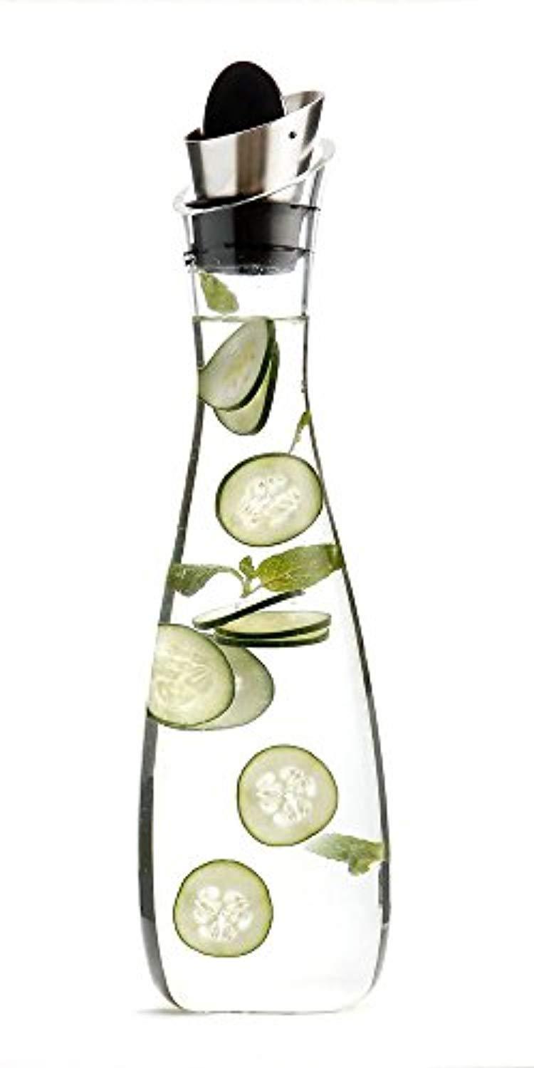 AVACRAFT 3mm Thick Borosilicate Glass Carafe with Stainless Steel Lid, 40 Oz