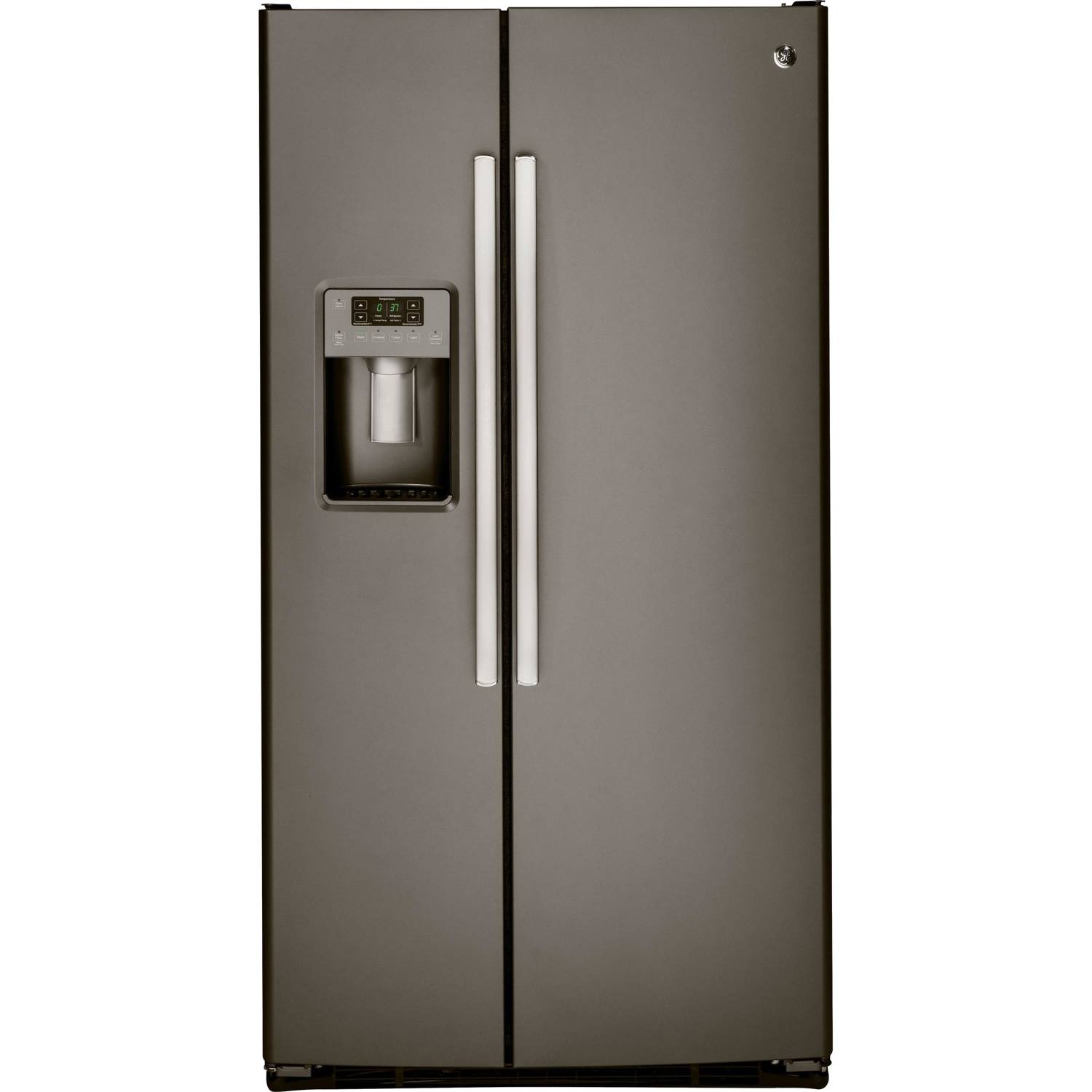 GE 25.3 cu. ft. Side-by-Side Refrigerator with Adjustable Shelves and LED Lighting