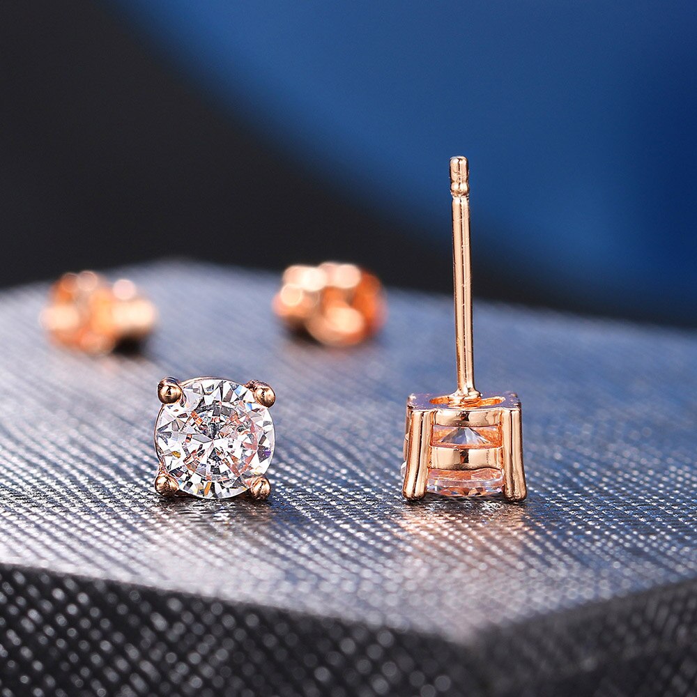 Glamorous Round CZ Stud Earrings for Women, Trendy 2023 Fashion Jewelry