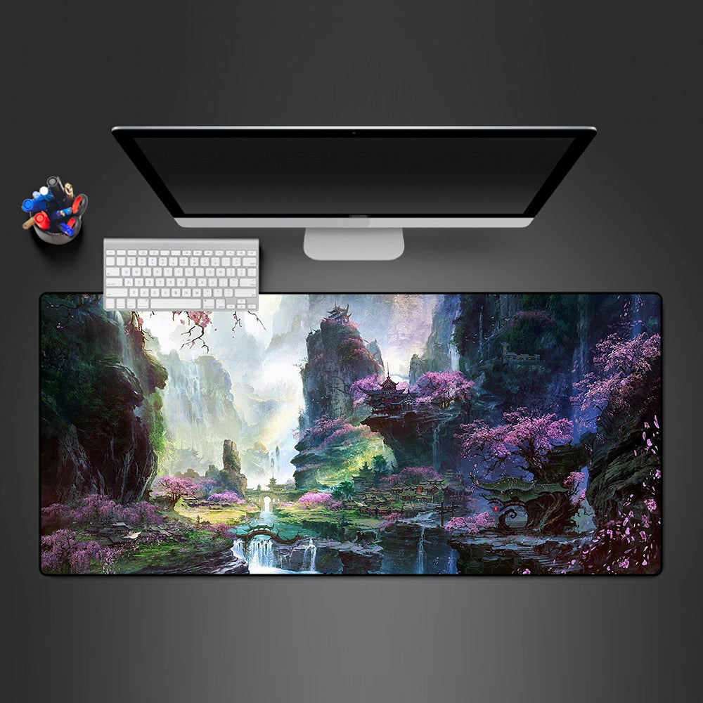Stylish Sakura Valley Gaming Mouse Pad - M-XXL Size