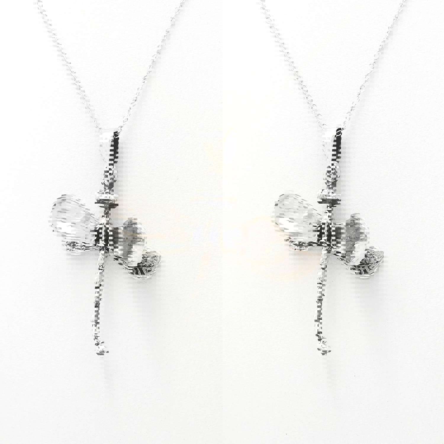 Elegant Sterling Silver Dragonfly Pendant with Oxidized Details