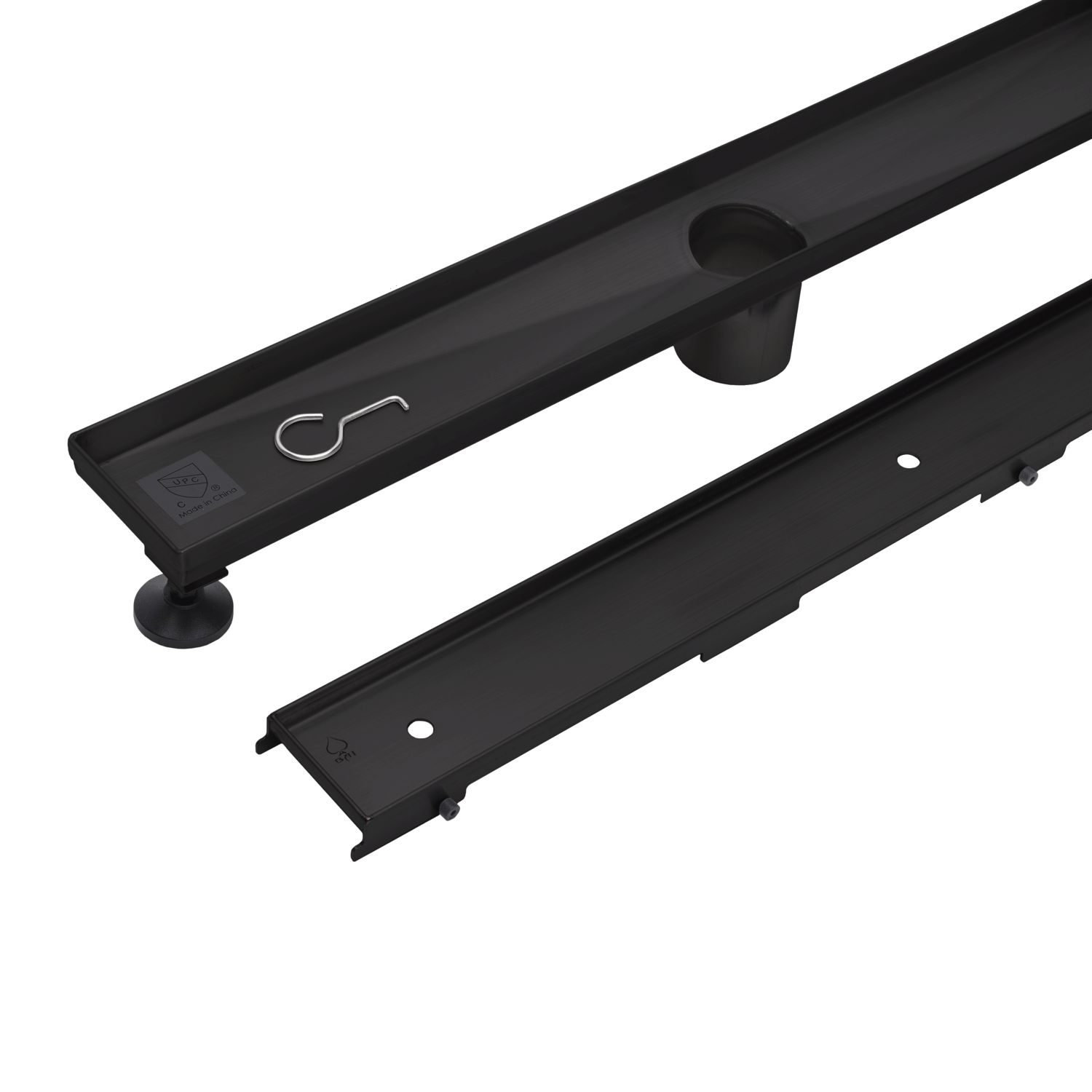 BAI 0513 Stainless Steel 24-inch Tile Insert Linear Shower Drain in Matte Black