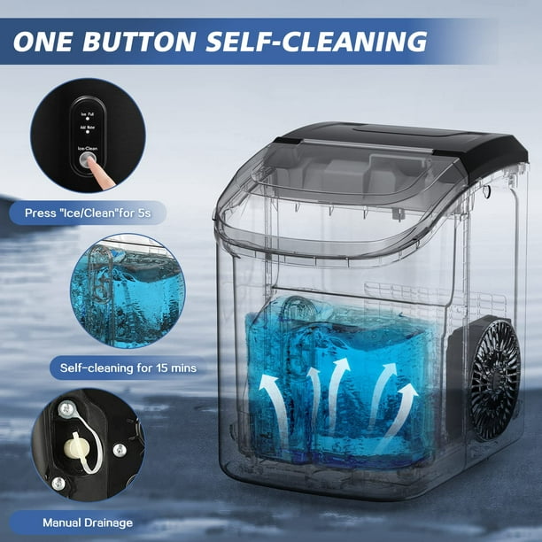 Auseo Nugget Ice Maker, 35lbs/24H, Self-Cleaning, Stainless Steel