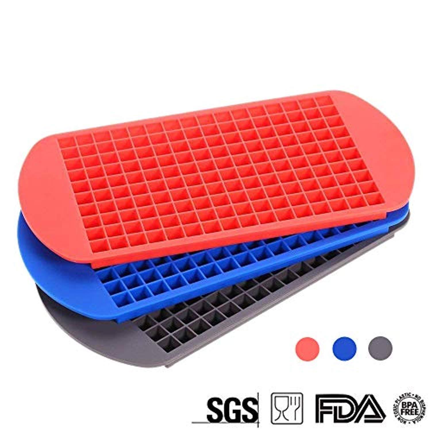 Heofean Silicone Ice Cube Trays, 3-Pack, Food Grade, High & Low Temp Resistant
