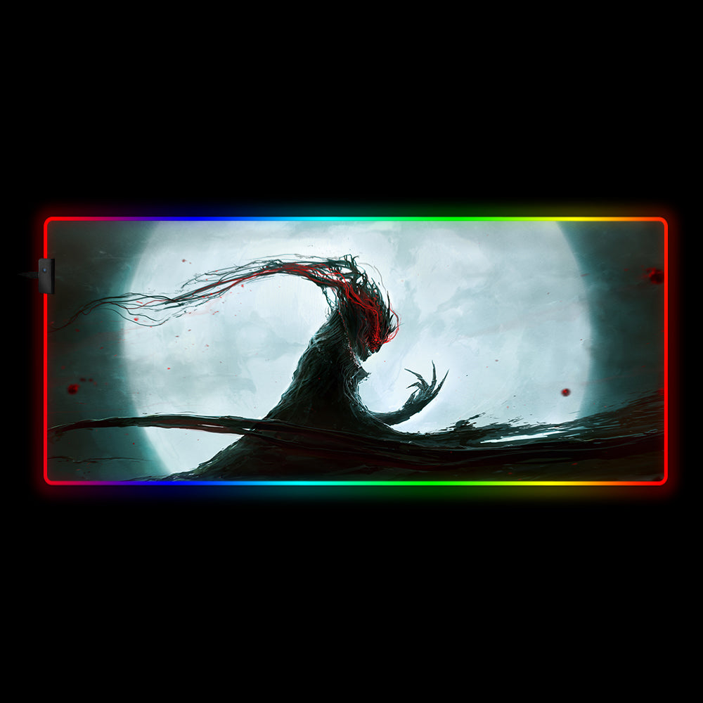 Epic Moon Demon RGB Gaming Mouse Pad M-XXL