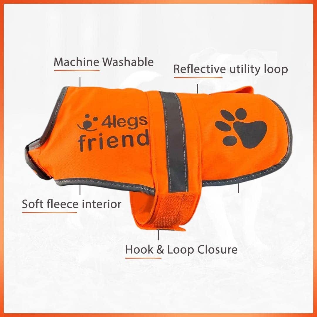 High-Visibility Orange Reflective Dog Vest for Safety