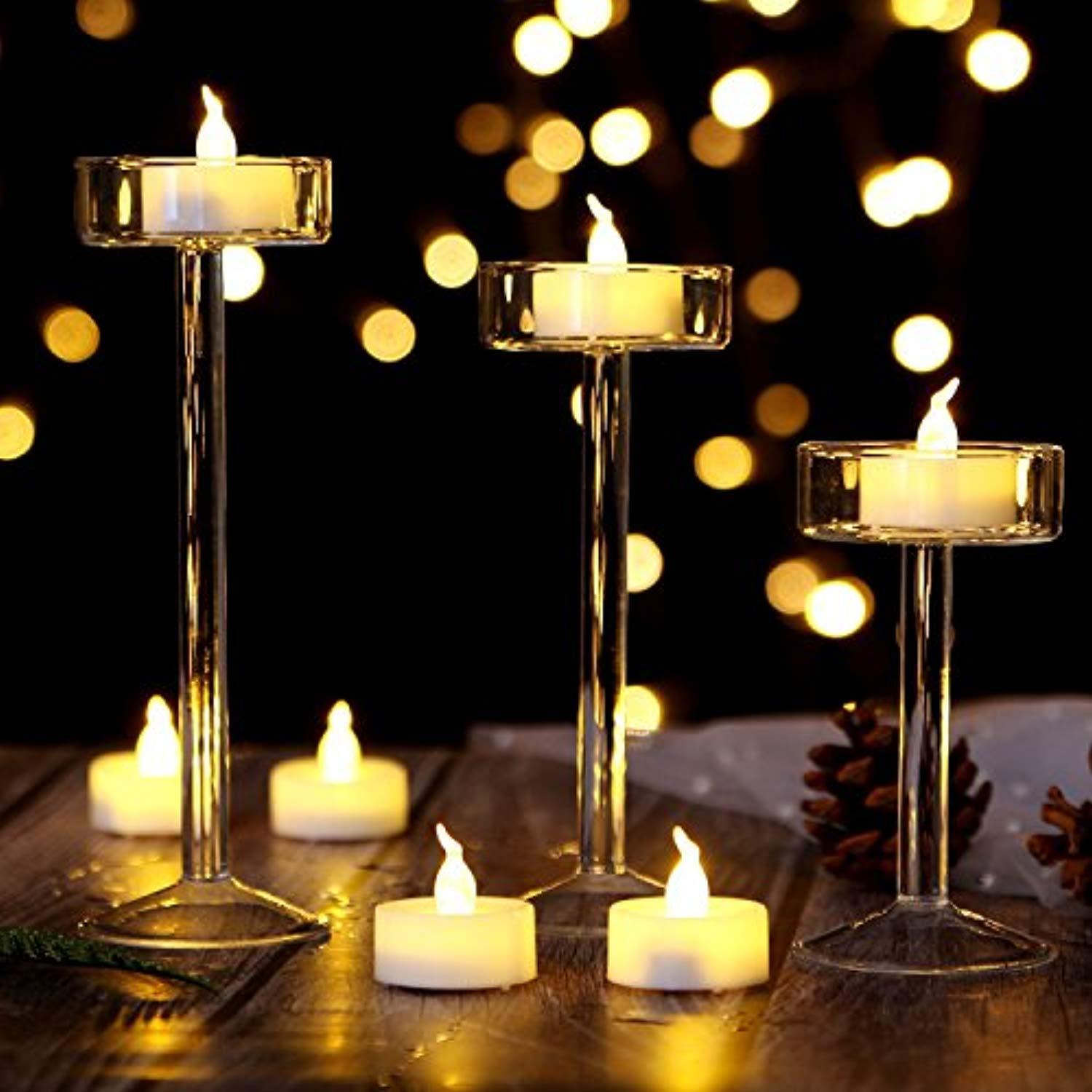 Eco-Friendly LED Tea Lights Candles (125 Pack) - Flickering Warm Yellow for Celebrations