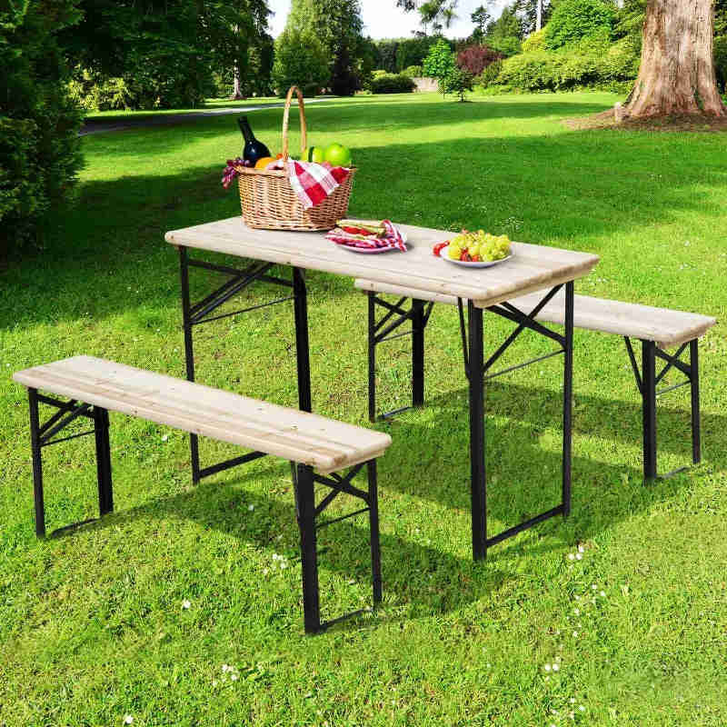 Portable Outdoor Folding Picnic Table and Bench Set