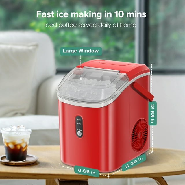 KISSAIR Nugget Ice Maker - Compact, Portable, and Fast Pellet Ice Machine