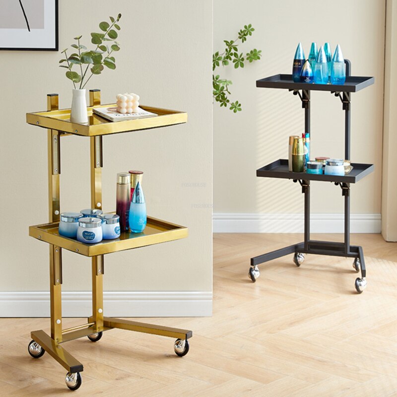 Stylish Stainless Steel Salon Trolley with Wheels for Beauty Professionals