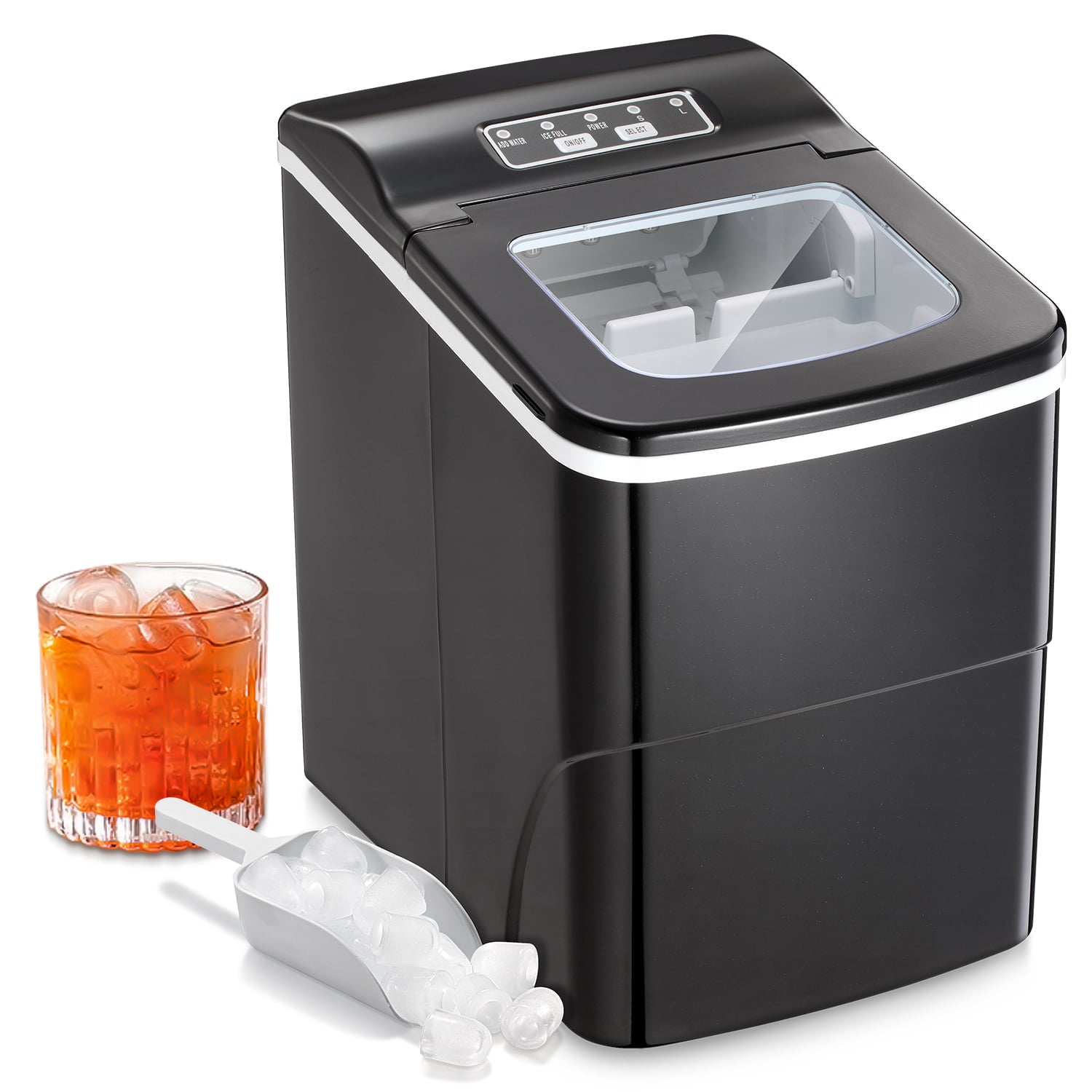 KISSAIR Portable Ice Maker, High-Efficiency, Low Noise, 26lbs/day