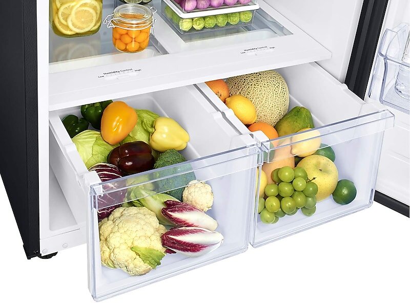Samsung RT21M6215SG 21 Cu. Ft. Top Freezer Refrigerator with FlexZone™, Ice Maker, and Twin Cooling Plus™ in Black Stainless Steel