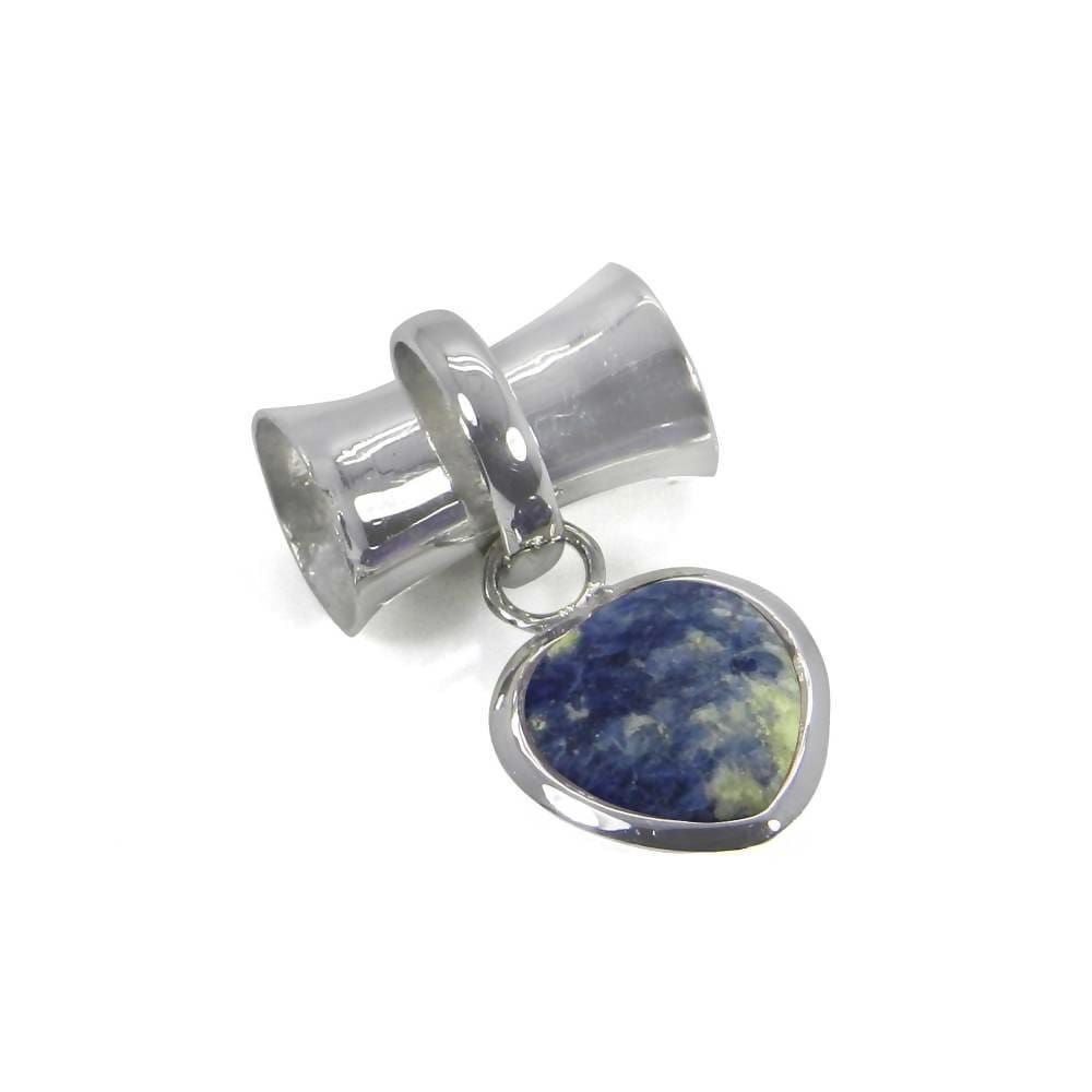 Handcrafted Sodalite Heart Pendant in Sterling Silver
