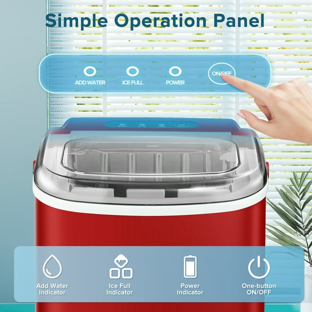 Auseo Compact Ice Maker, Fast & Portable for Home, Office, Parties