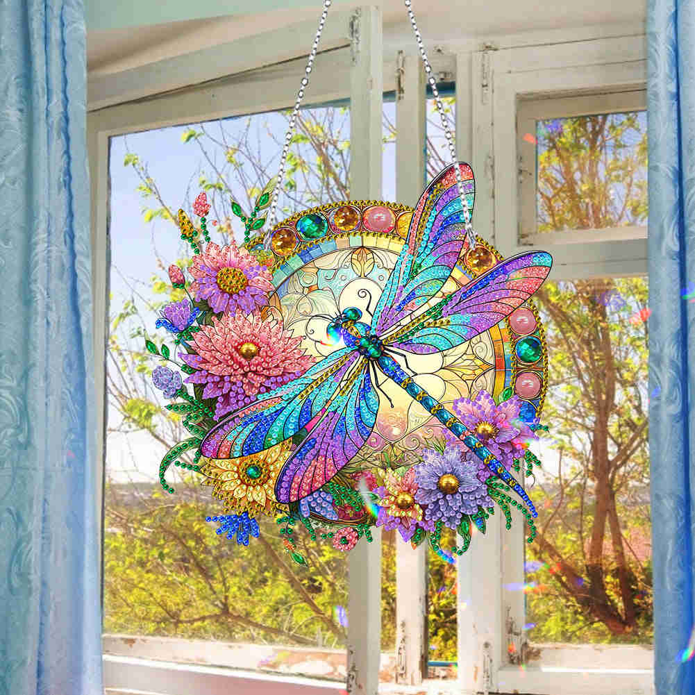 Glittering Dragonfly Sun Catcher Diamond Painting Kit