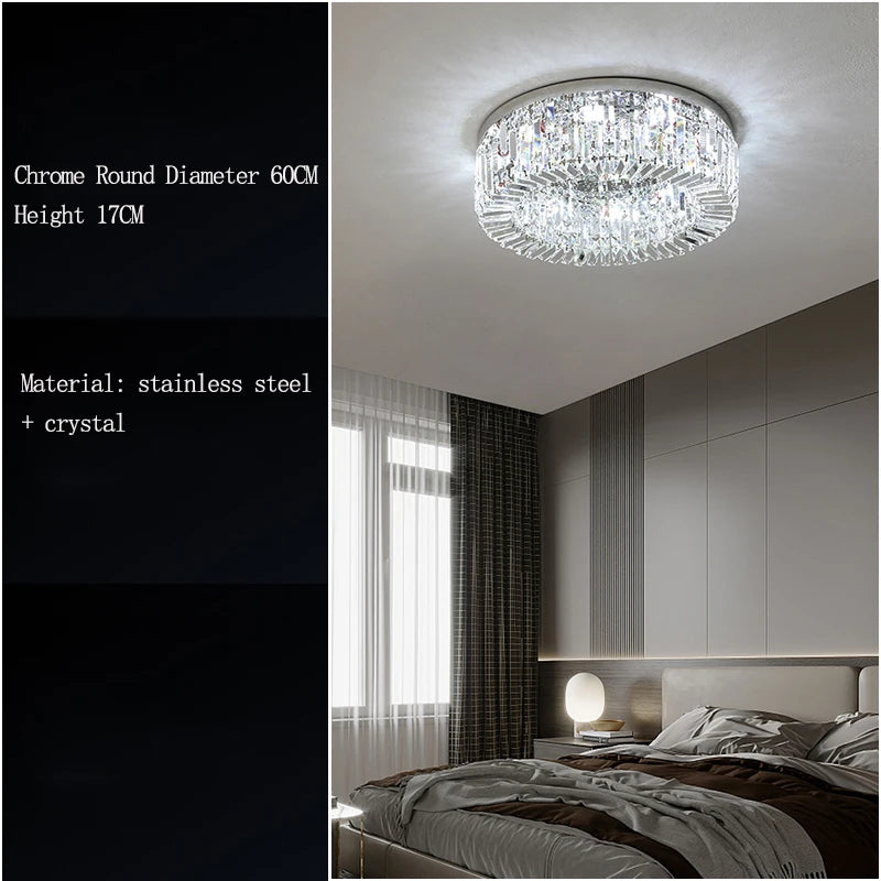 Stylish K9 Crystal LED Ceiling Light for Modern Living Spaces
