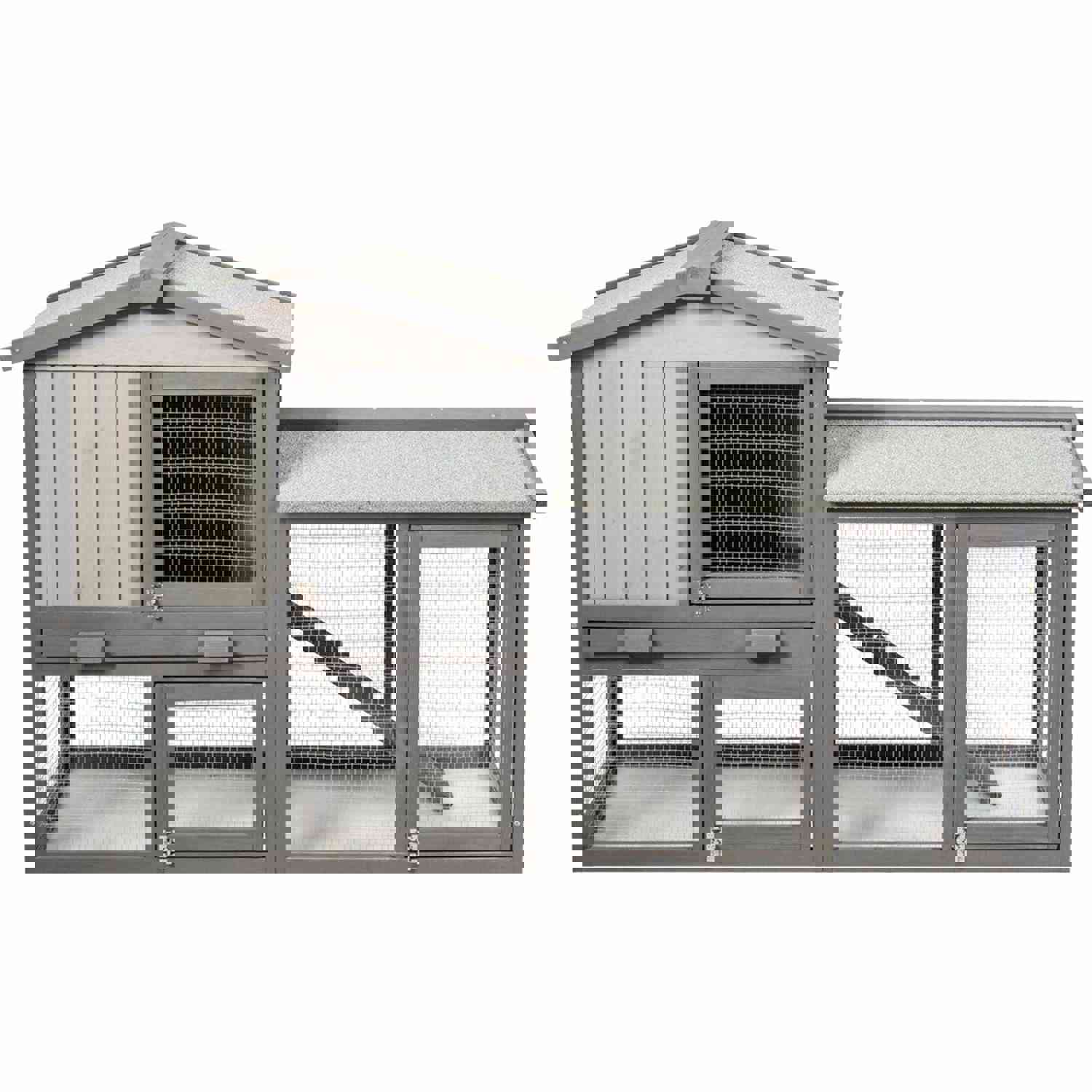 Gymax 58" Large Weatherproof Wooden Rabbit Hutch & Chicken Coop